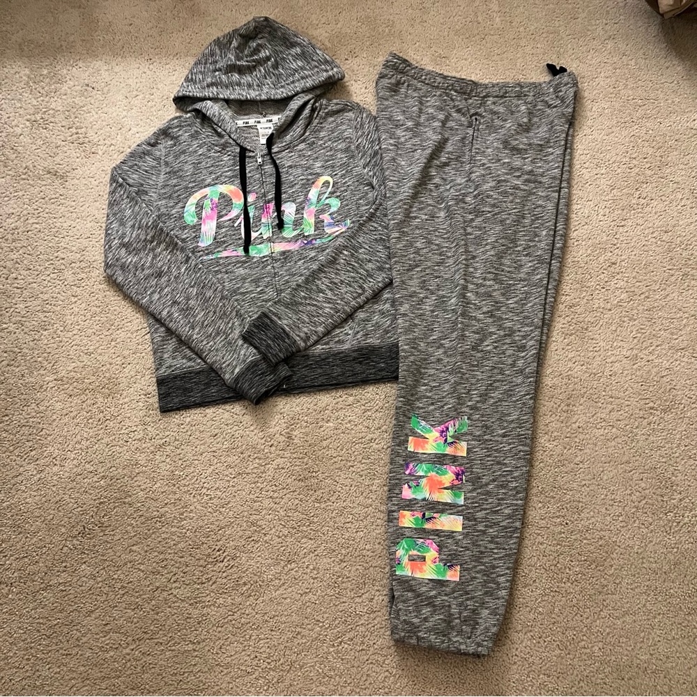 VS PINK Campus Pants and Full Zip Hoodie